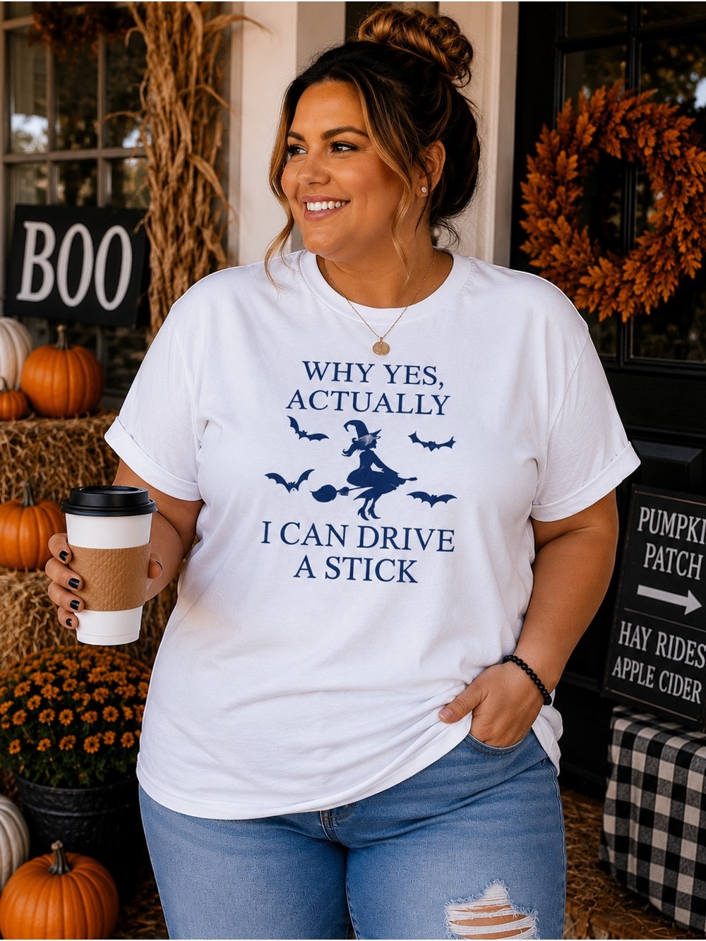Handmade Witch “Why Yes, Actually I Can Drive a Stick” Graphic Tee XL